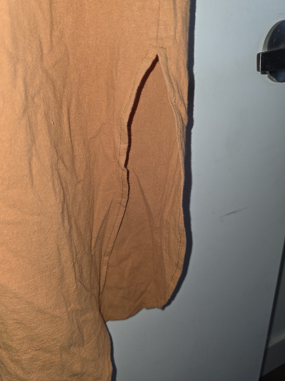 Kuraki Design Dusty Copper Orange Maxi Shirt Dress - Picture 12 of 13